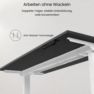 Produktbild für Schreibtisch FlexiSpot E5W, schwarz / weiß