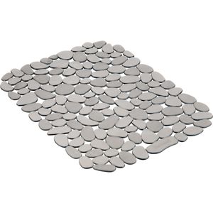 iDesign Spülbeckeneinlage Pebblz, Kunststoff, eckig, grau, 29,8 x 40 cm