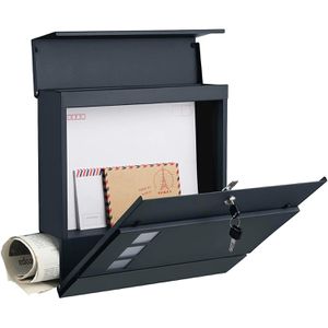 Produktbild für Briefkasten Songmics GMB052G01, anthrazit, aus Stahl