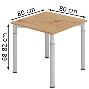 Produktbild für Schreibtisch Hammerbacher Y-Serie, asteiche / silber