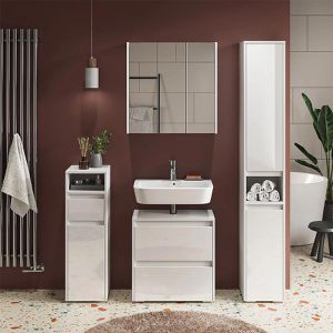 Produktbild für Badschrank Vicco Majest, weiß hochglanz