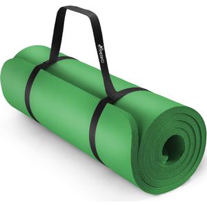 Produktbild für Yogamatte Tresko mit Tragegurt, grün, 1,5 cm stark