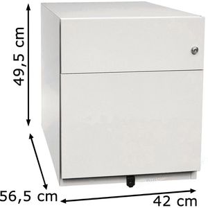 Produktbild für Rollcontainer Bisley Note, aus Metall, weiß