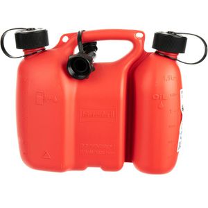 Hünersdorff Benzinkanister Doppelkanister Profi, Kunststoff, mit Ausgießer,  rot, 3,0 + 1,5 Liter – Böttcher AG