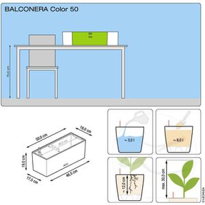Produktbild für Blumenkasten Lechuza BALCONERA Color50, pastellgrün