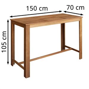 Produktbild für Bartisch vidaXL 246665, akazie