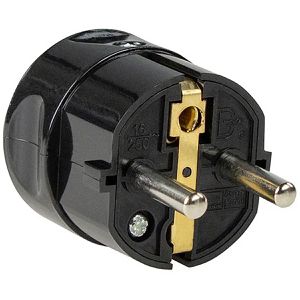Schutzkontaktstecker as-Schwabe 45032, schwarz