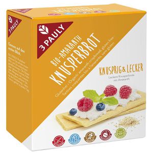 Knusperbrot 3-Pauly Amaranth Knusprig&Lecker, Reis & Mais, BIO