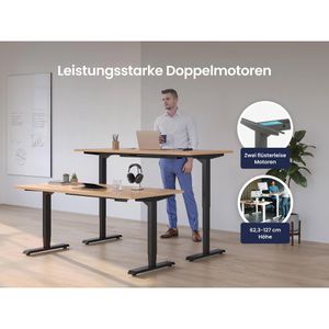 Produktbild für Schreibtisch Ergotopia Desktopia Pro X, weiß / schwarz