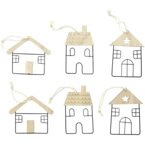 Weihnachtsbaumschmuck Frank-Flechtwaren Häuser, 10-12 cm