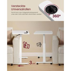 Produktbild für Schreibtisch Vasagle LSD600W01, weiß / weiß
