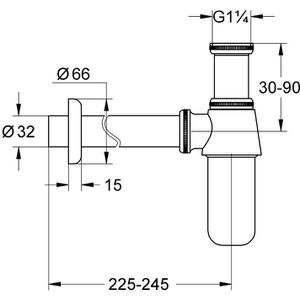 Produktbild für Siphon GROHE Geruchverschluss 1 1/4 Waschbecken