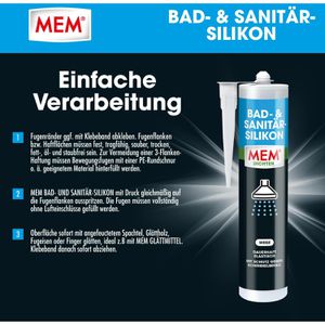 Produktbild für Silikon MEM Bad- &amp; Sanitär, weiß