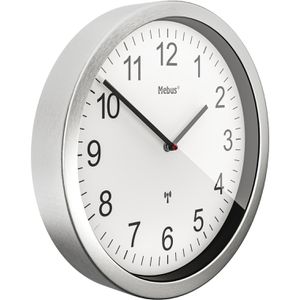Produktbild für Wanduhr Mebus 14121, Aluminium, analog, Funkuhr