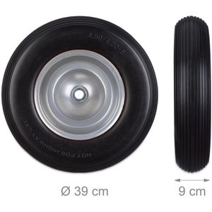 Produktbild für Schubkarrenrad Relaxdays 4.80/4.00-8, pannensicher Vollgummi
