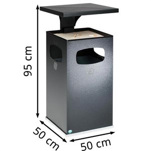 Produktbild für Aschenbecher VAR B42, 12245, antik-silber, Outdoor, mit Dach