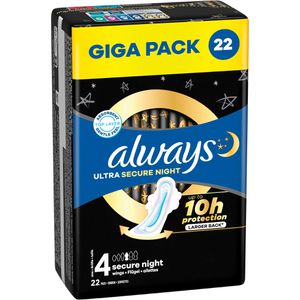 Produktbild für Damenbinden always Ultra Secure Night, Größe 4
