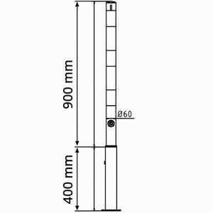 Produktbild für Absperrpfosten Schake 460FB/1, 1 Öse, rot/weiß, aus Metall