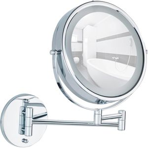 Produktbild für Kosmetikspiegel Wenko Lumi, mit Beleuchtung, silber