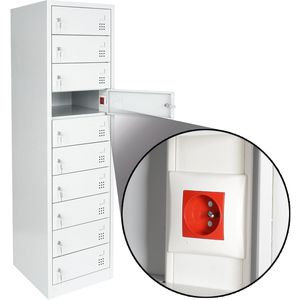 Schließfachschrank G-Office LCL.10, lichtgrau