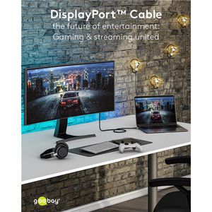 Produktbild für Displayport-Kabel Goobay 65267, 8K UHD, 32,4 Gbit/s, DP 1.4