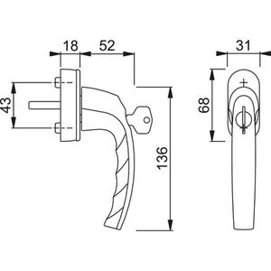 Produktbild für Fenstergriff Hoppe-AG Atlanta 10763909 Secustik
