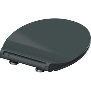 Produktbild für WC-Sitz Schütte Slim Anthrazit 82704, oval, aus Duroplast