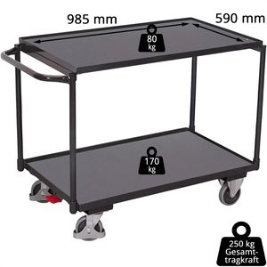 Produktbild für Tischwagen VARIOfit sw-600.501/AG, Metall &amp; Holz