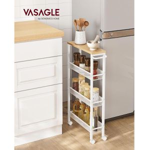 Produktbild für Nischenregal Vasagle LRC032W09, weiß, mit Rollen