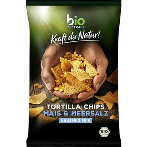 Bio-Zentrale Chips Tortilla Chips Mais und Meersalz, Tortillas, 125g