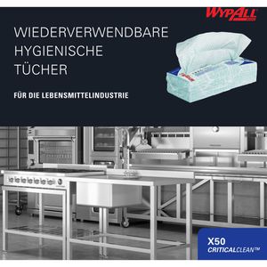 Produktbild für Einwegtücher Wypall Critical Clean X50, 7442, grün