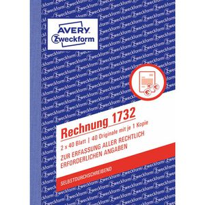 Produktbild für Rechnungsbuch Zweckform 1732, A6