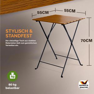 Produktbild für Bistrotisch CASARIA 109710, akazie, wetterfest, eckig,3-teilig