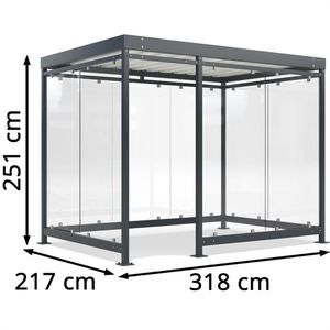 Produktbild für Personenunterstand WSM Köln K3 b/d BS, anthrazit, aus Metall