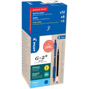 Produktbild für Gelschreiber Pilot G-2 Plus, Bonuspack 12+12, dokumentenecht