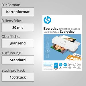 Produktbild für Laminierfolien HP Everyday 9157, Visitenkarten