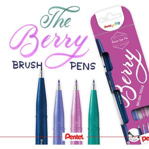 Produktbild für Brush-Pen Pentel SES15B-4, Berry Brush Pen Set