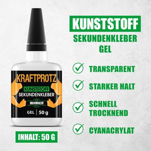 Produktbild für Sekundenkleber Kraftprotz Kunststoff, KPGP50