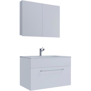 Waschtisch VCM Badinos, 914817, mit Spiegelschrank, weiß