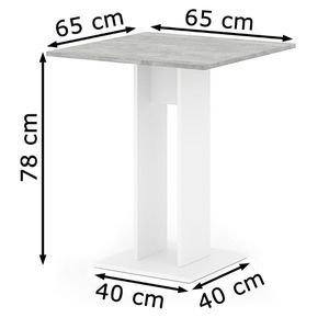 Produktbild für Esstisch Vicco Ewert, 88702, beton / weiß