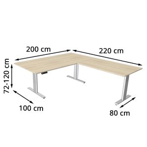 Produktbild für Schreibtisch Kerkmann Move 3 Tube, ahorn / silber
