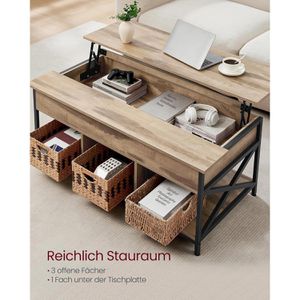 Produktbild für Couchtisch Vasagle LCT215K50, aus Holz / Metall, kamelbraun
