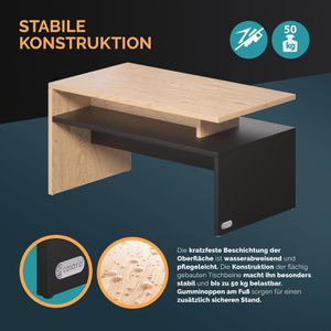 Produktbild für Couchtisch CASARIA Sacramento, aus Holz, eiche / anthrazit