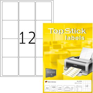 Universaletiketten TopStick labels, 8726, weiß