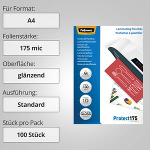 Produktbild für Laminierfolien Fellowes 53087, DIN A4