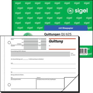Quittungsblock Sigel QU 625, A6 quer