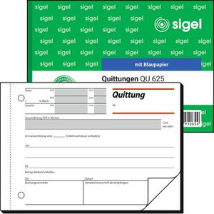 Quittungsblock Sigel QU625, fälschungssicher, MwSt. separat