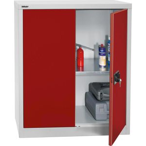 Produktbild für Werkzeugschrank Bisley E402A01G, aus Metall, grau / rot