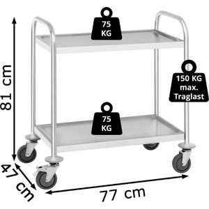 Produktbild für Servierwagen Royal-Catering RCSW-2.1, silber, aus Edelstahl