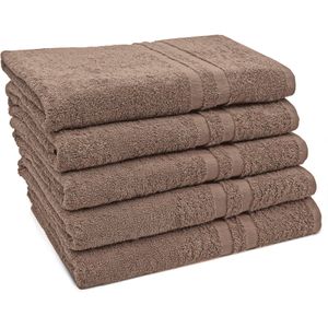 Handtuch Zollner Amalfi Set, fango, 70 x 140 cm